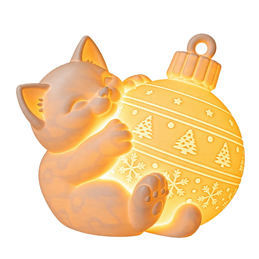 Candeeiro de Natal — Gatinho de Natal, imagem recortada sem fundo