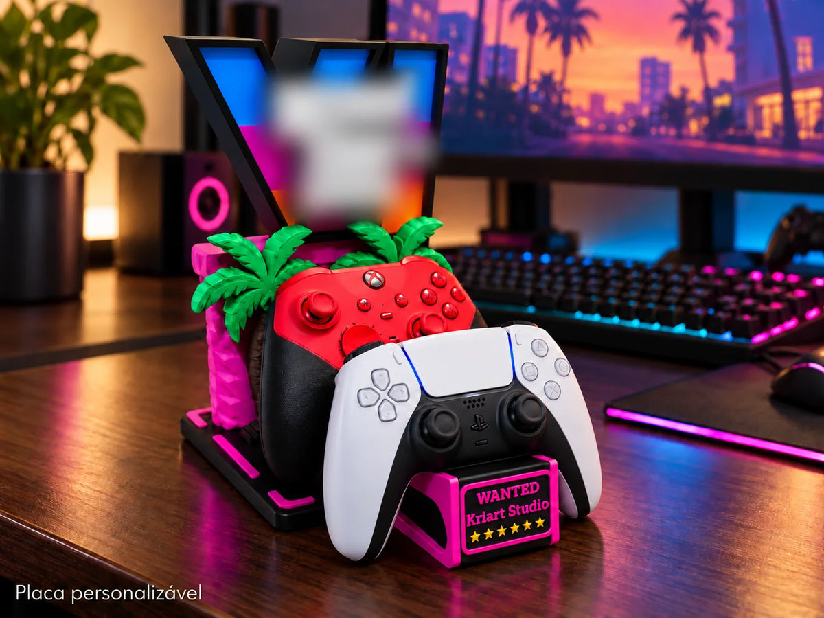 Suporte Gaming 6 Estrelas — Neon Sunset · 2 comandos