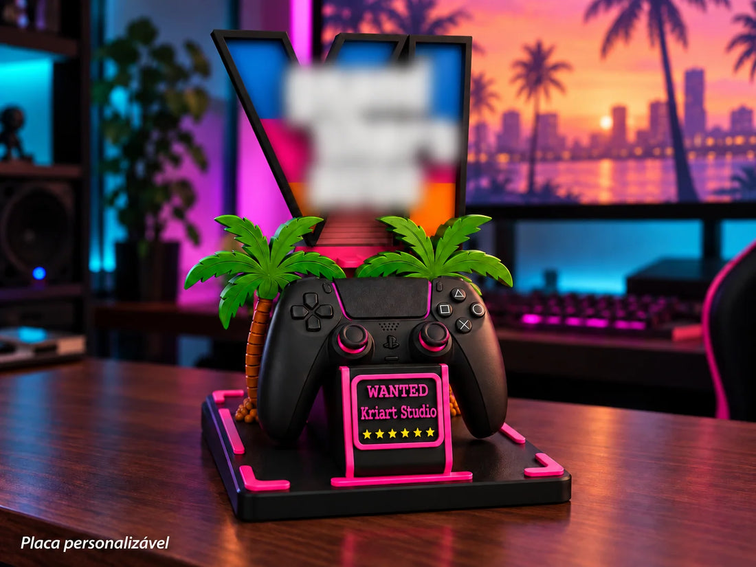 Suporte Gaming 6 Estrelas — Neon Sunset · 1 comando