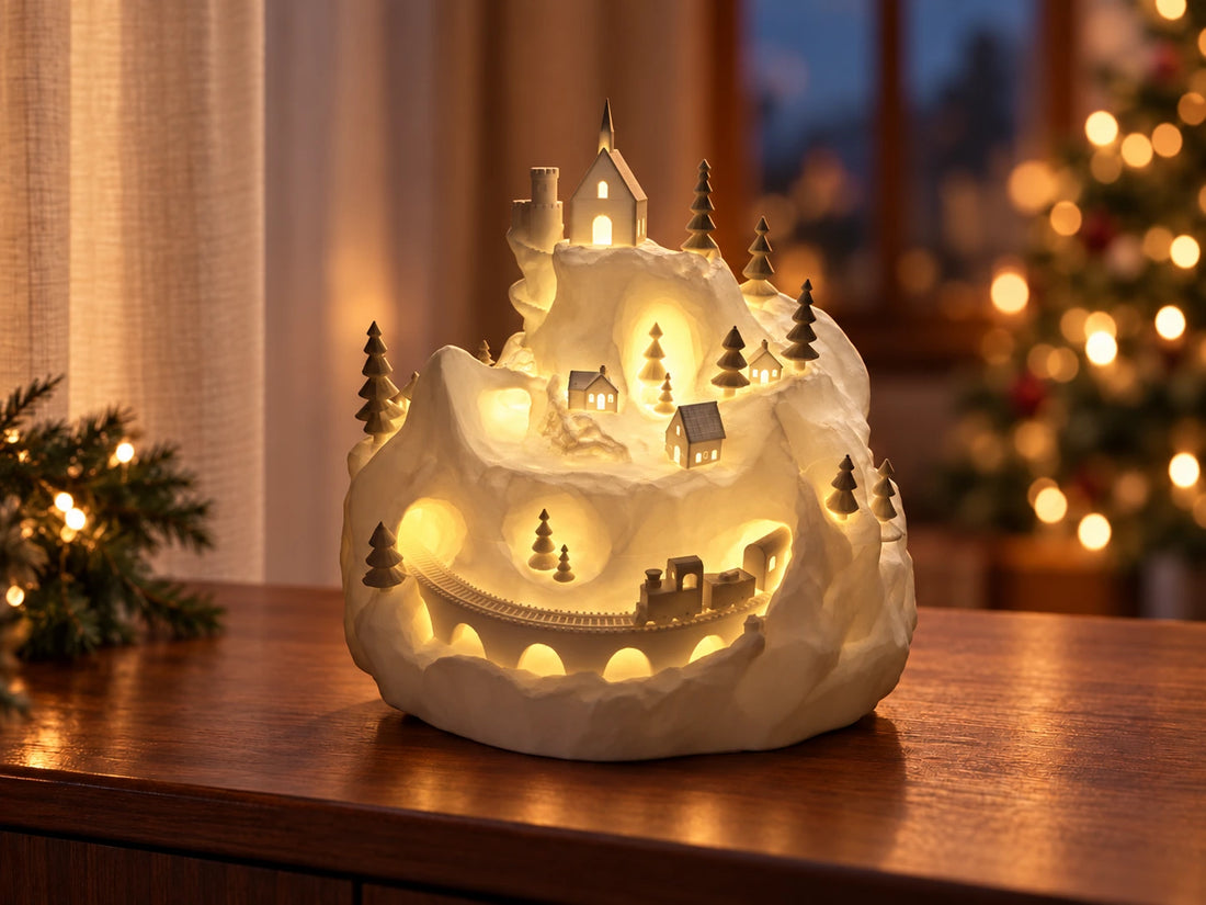 Vila de Natal na Montanha — Iluminada